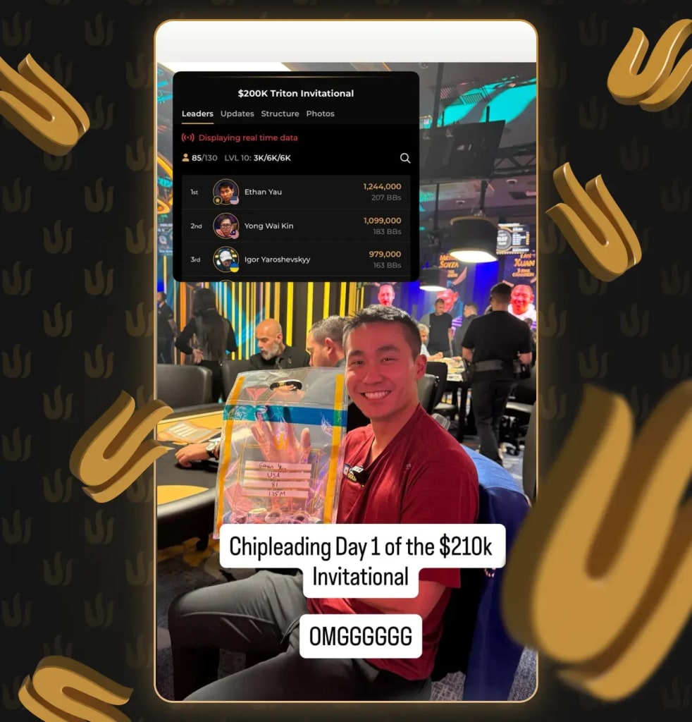 Rampage Poker Bags Day 1 of the $200K Triton Poker Invitational Tournament