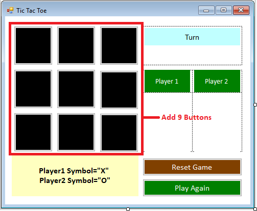 Atozsourcecode Winform Create Tic Tac Toe Game Step By Step Using C Windows Application