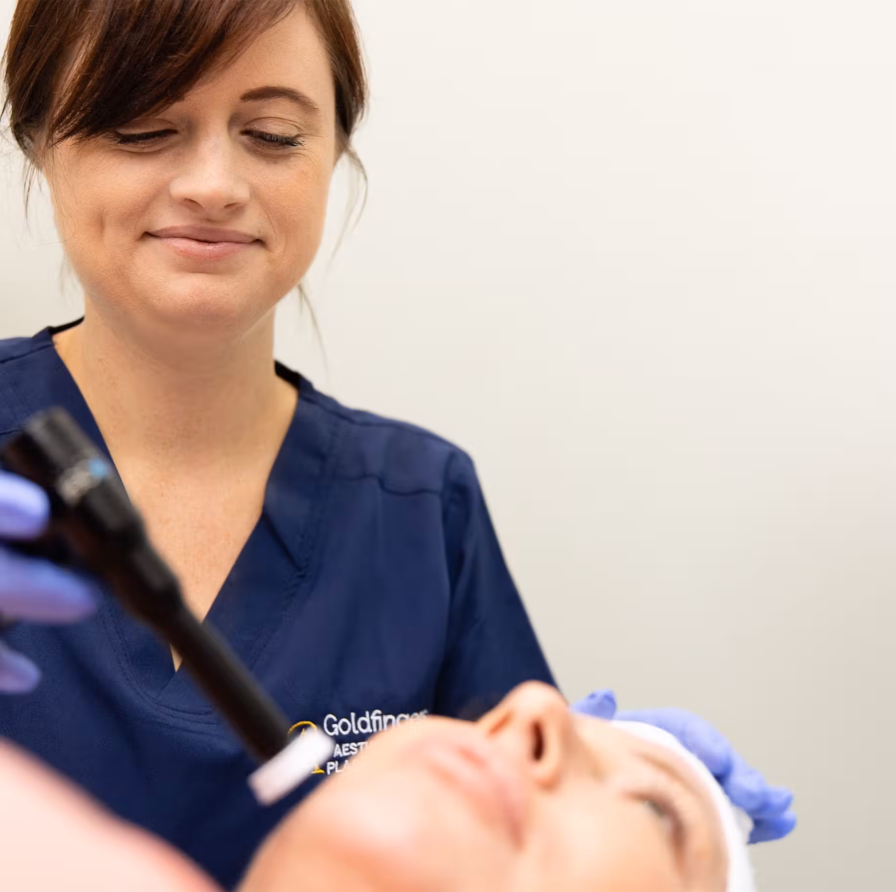 Specialist working with patient