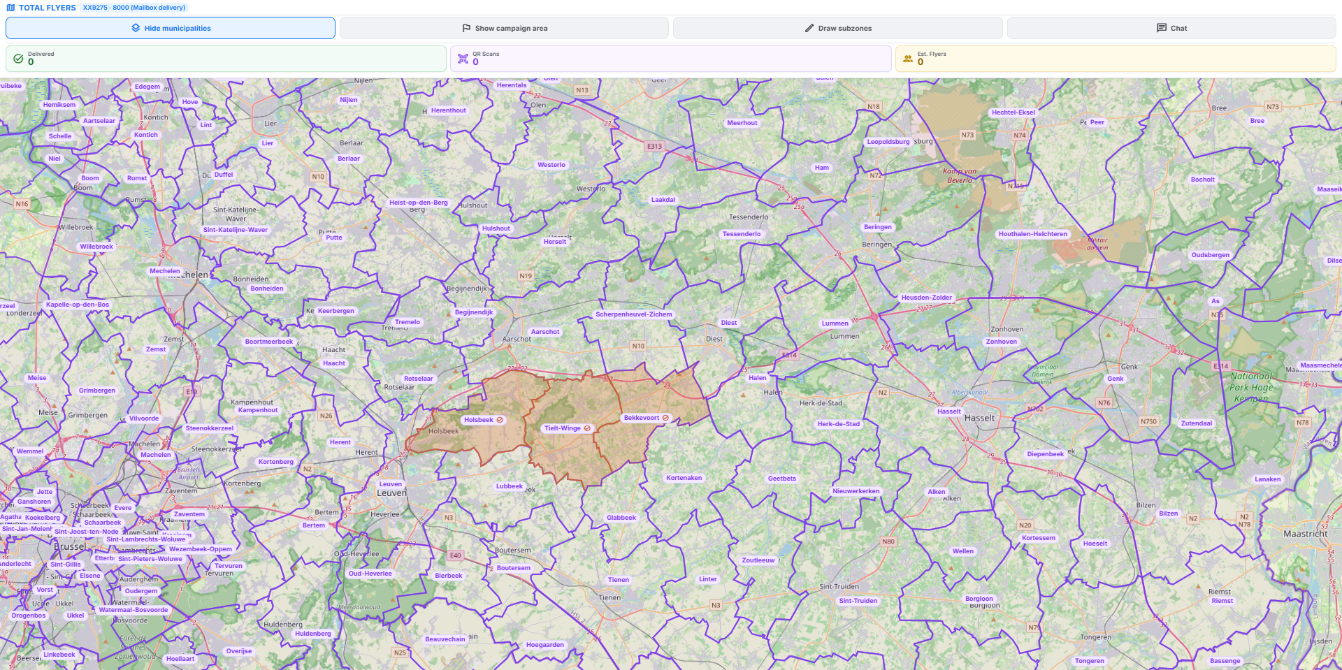 Create flyer with AI and select municipality