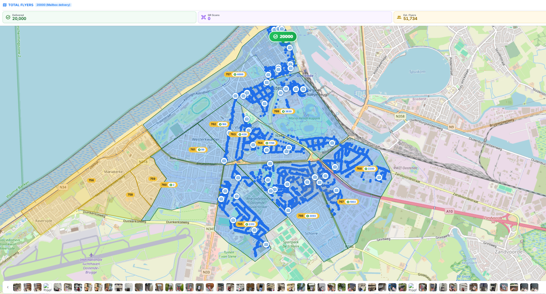 Real-time flyer delivery tracking dashboard