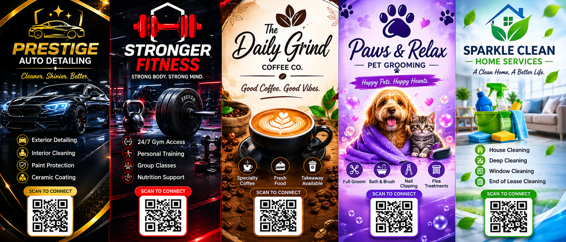 LeuvenFlyers all-in-one flyer featuring five local businesses