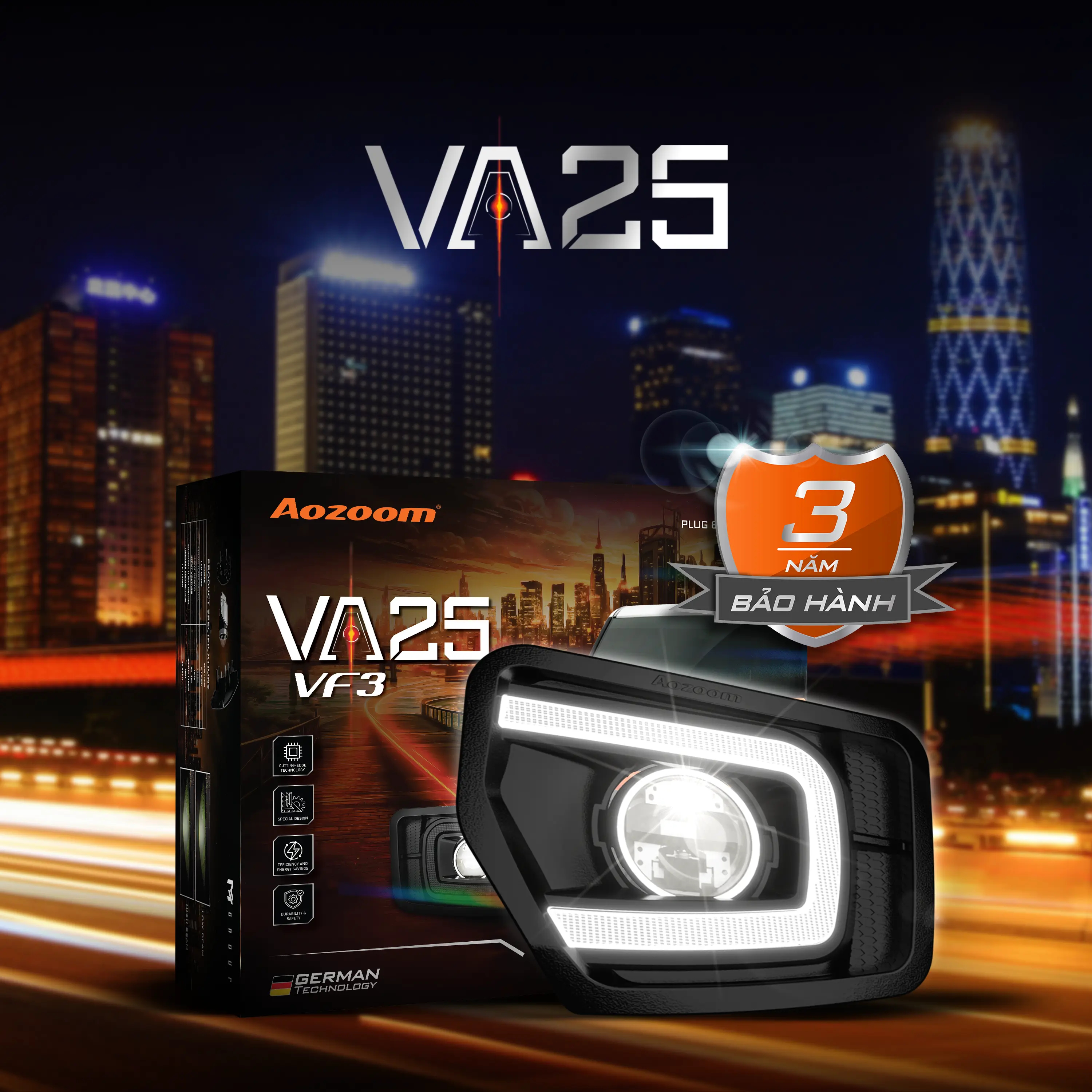 Đèn bi led gầm Aozoom VA25 VF3 Plus