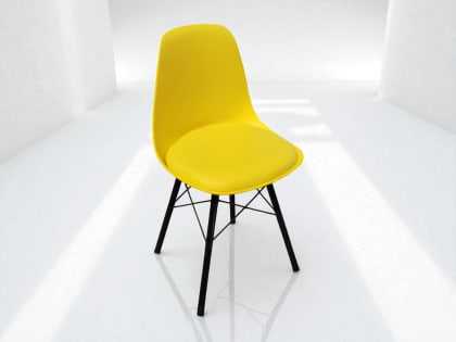 Yellow Shell Plastic Chair with MetalLegs