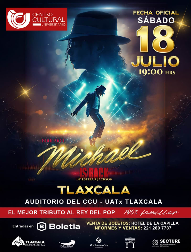 Estefan Jackson — Auditorio del CCU, Tlaxcala, 18 de julio 2026