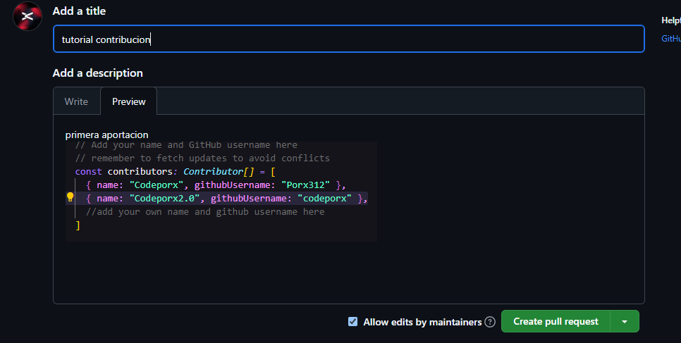 send pull request