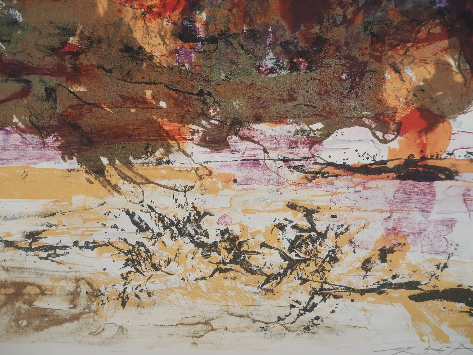 Paysage abstrait en bleu et rouge (1989) view 8