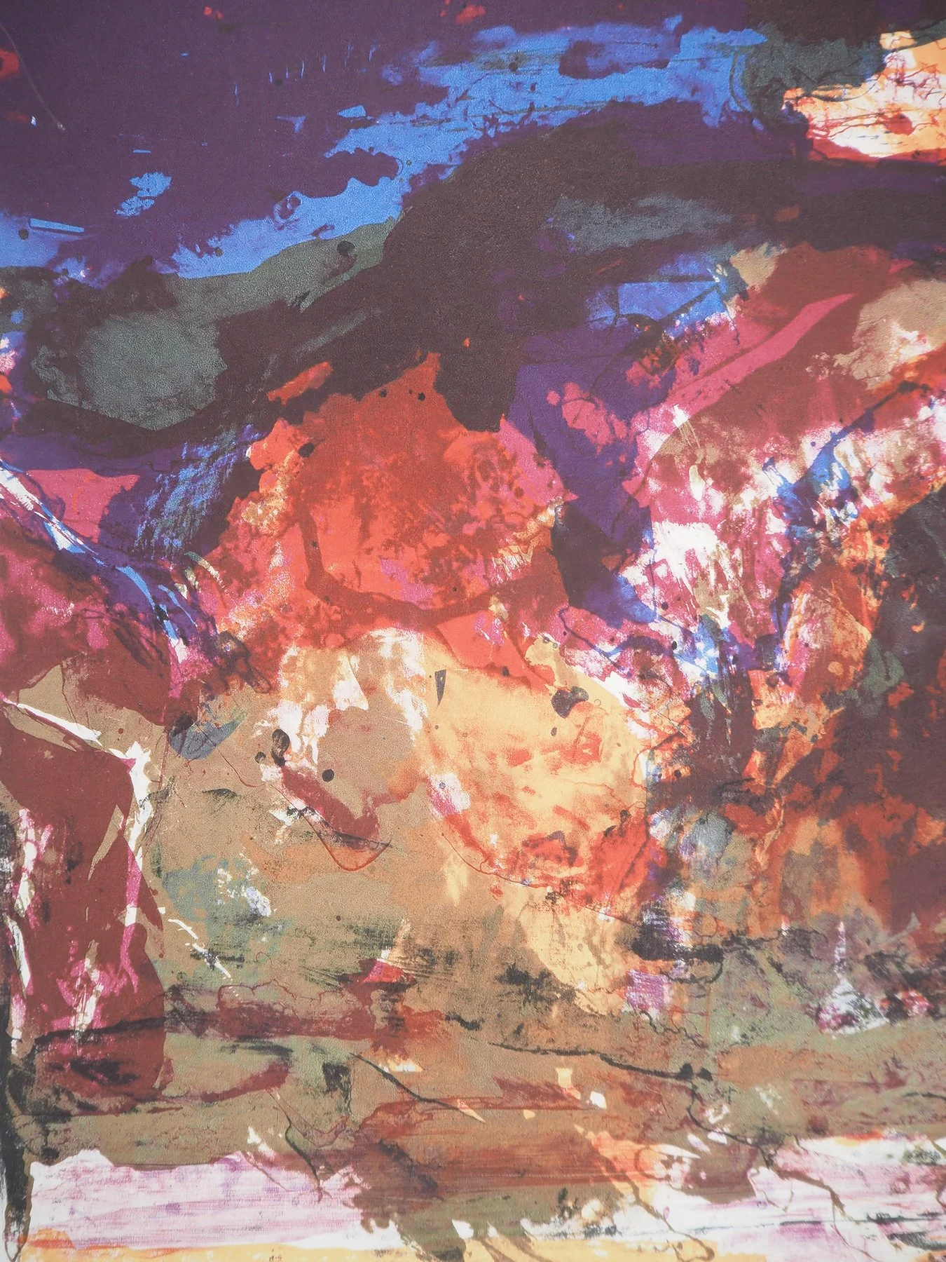 Paysage abstrait en bleu et rouge (1989) view 7