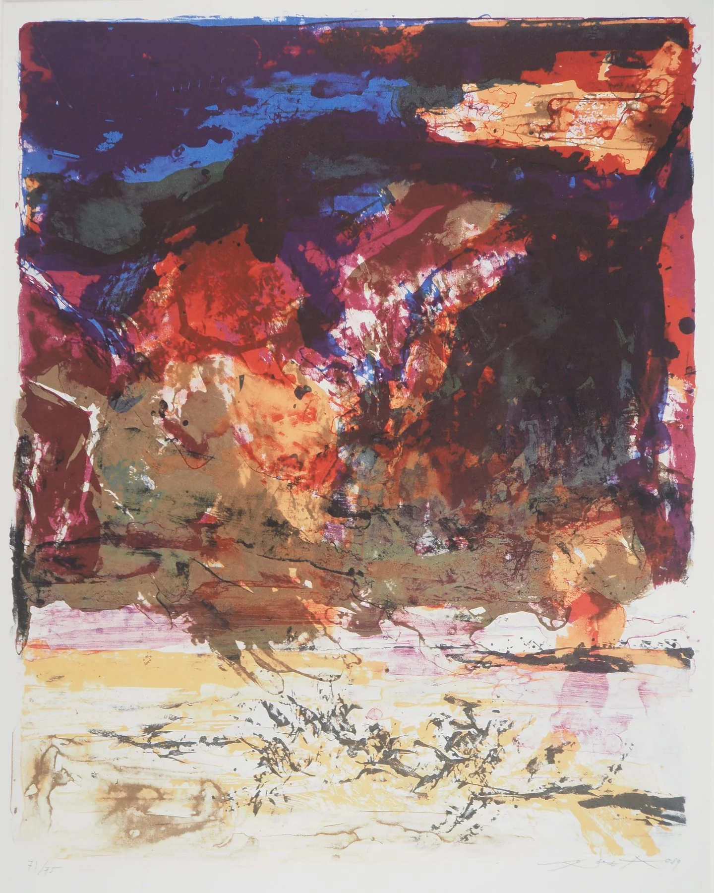 Paysage abstrait en bleu et rouge (1989) view 6