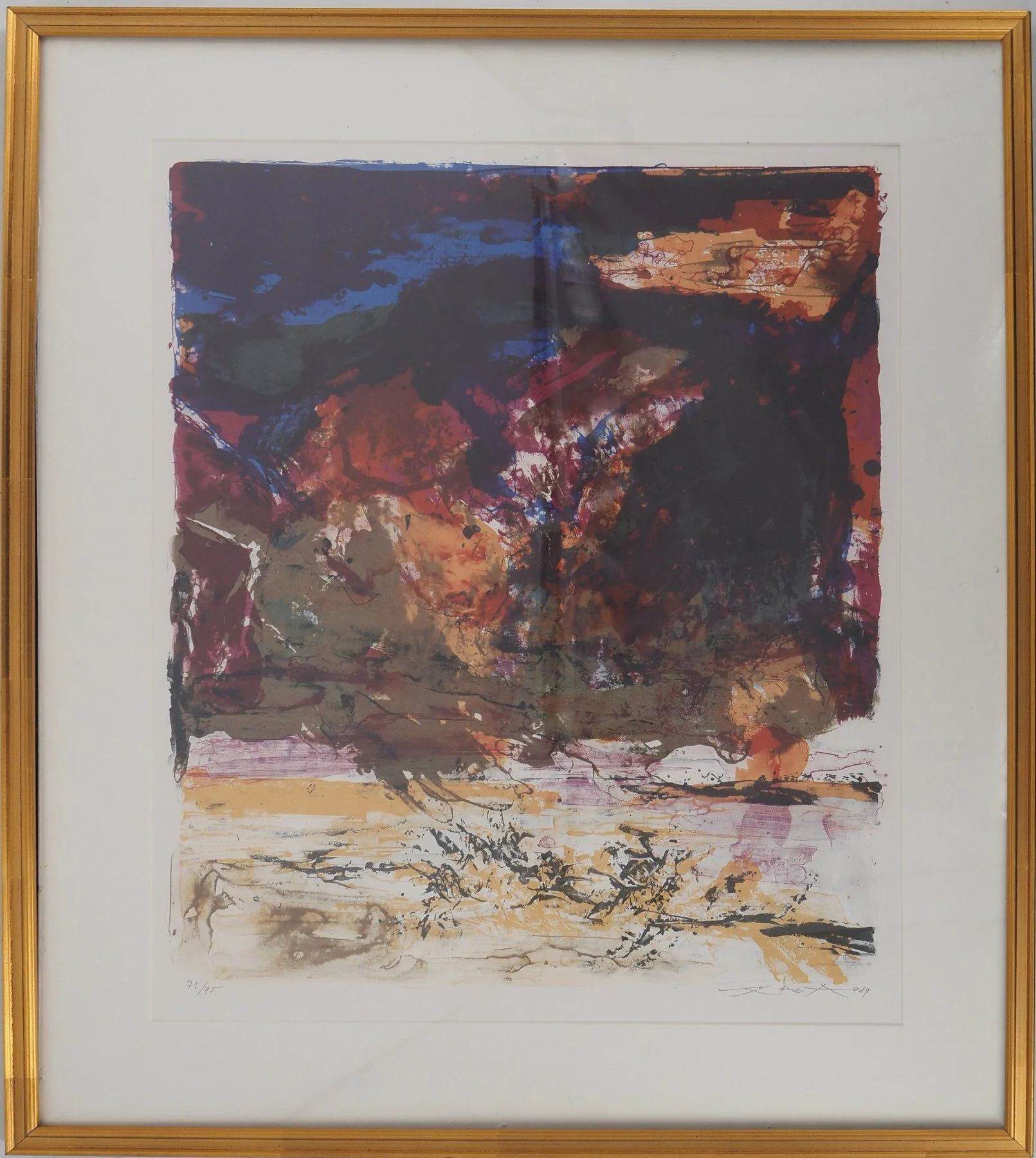 Paysage abstrait en bleu et rouge (1989) view 4