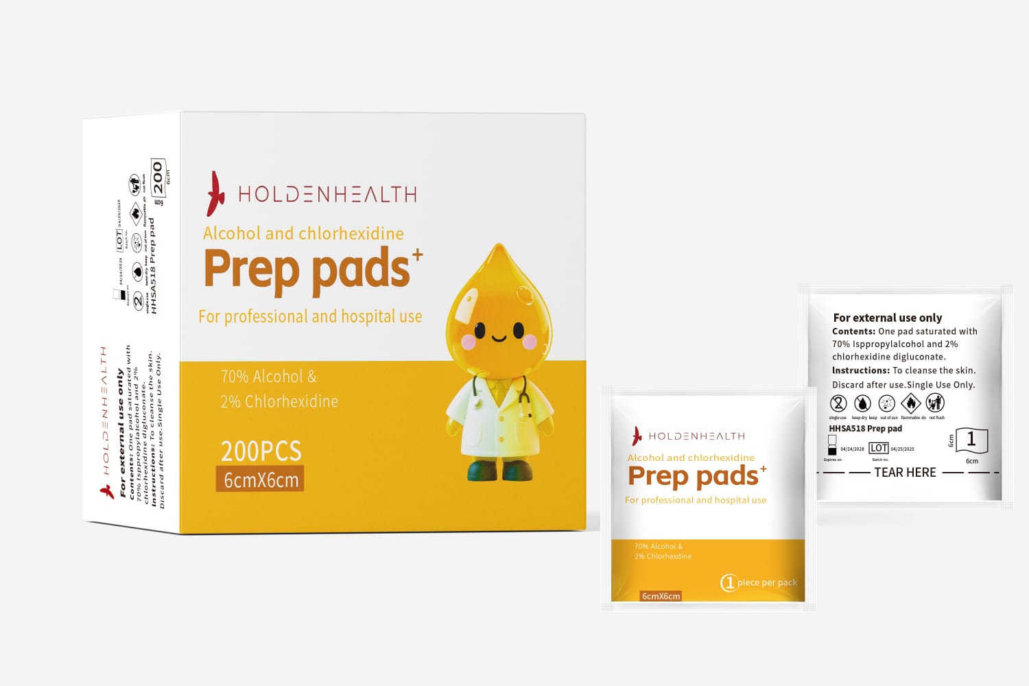 Prep Pads + 2% Chlorhxidine and 70% Alcohol