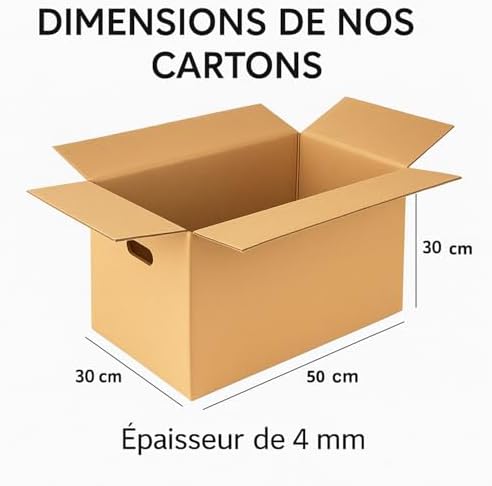 Vue 3 de Lot Cartons De Demenagement