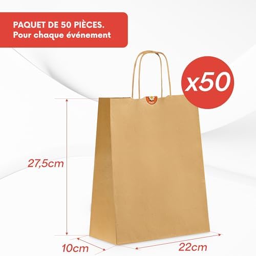 Vue 2 de Sac Kraft Avec Poignee