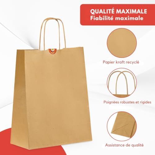 Vue 3 de Sac Kraft Avec Poignee