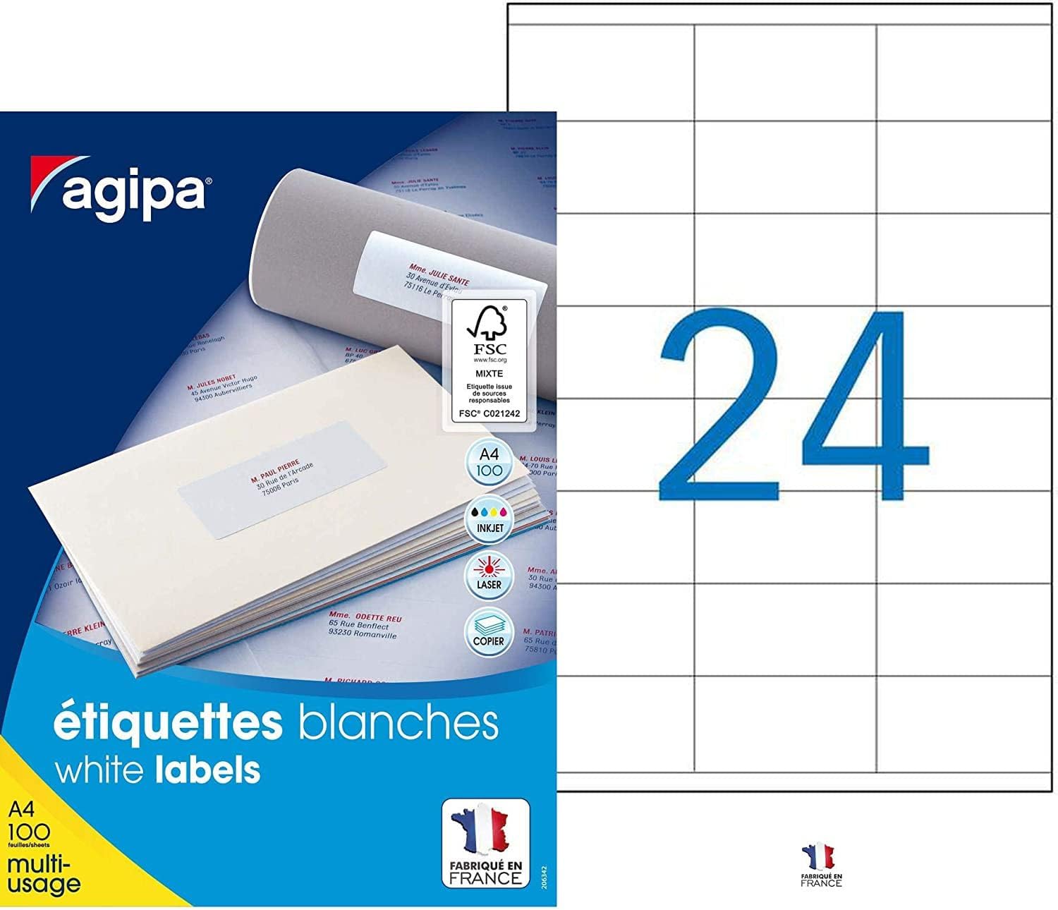 Apli Etiquettes Adhesives Blanches