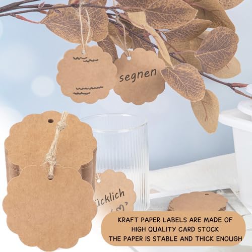 Vue 4 de Pcs Etiquettes Kraft Etiquettes
