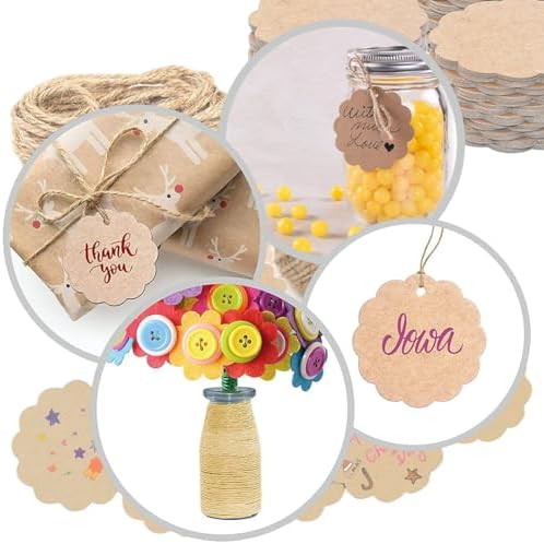 Vue 5 de Pcs Etiquettes Kraft Etiquettes