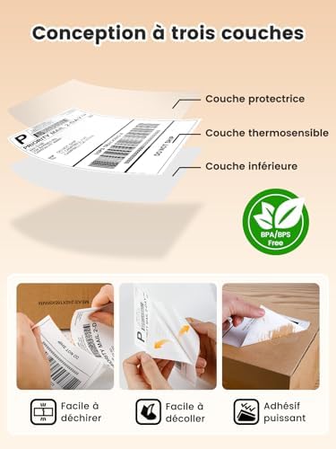 Vue 2 de Phomemo Etiquettes Dexpedition