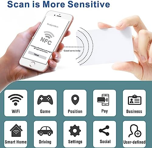 Vue 4 de Pcs Nfc Tag Carte