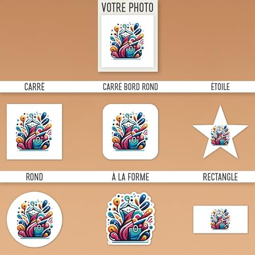 Vue 3 de Autocollants Personnalises Stickers Personnalisables