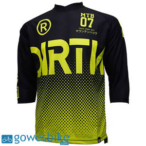  Jersey  Sepeda  Dirtworks Typo Kuning  Hitam  Jual Baju 