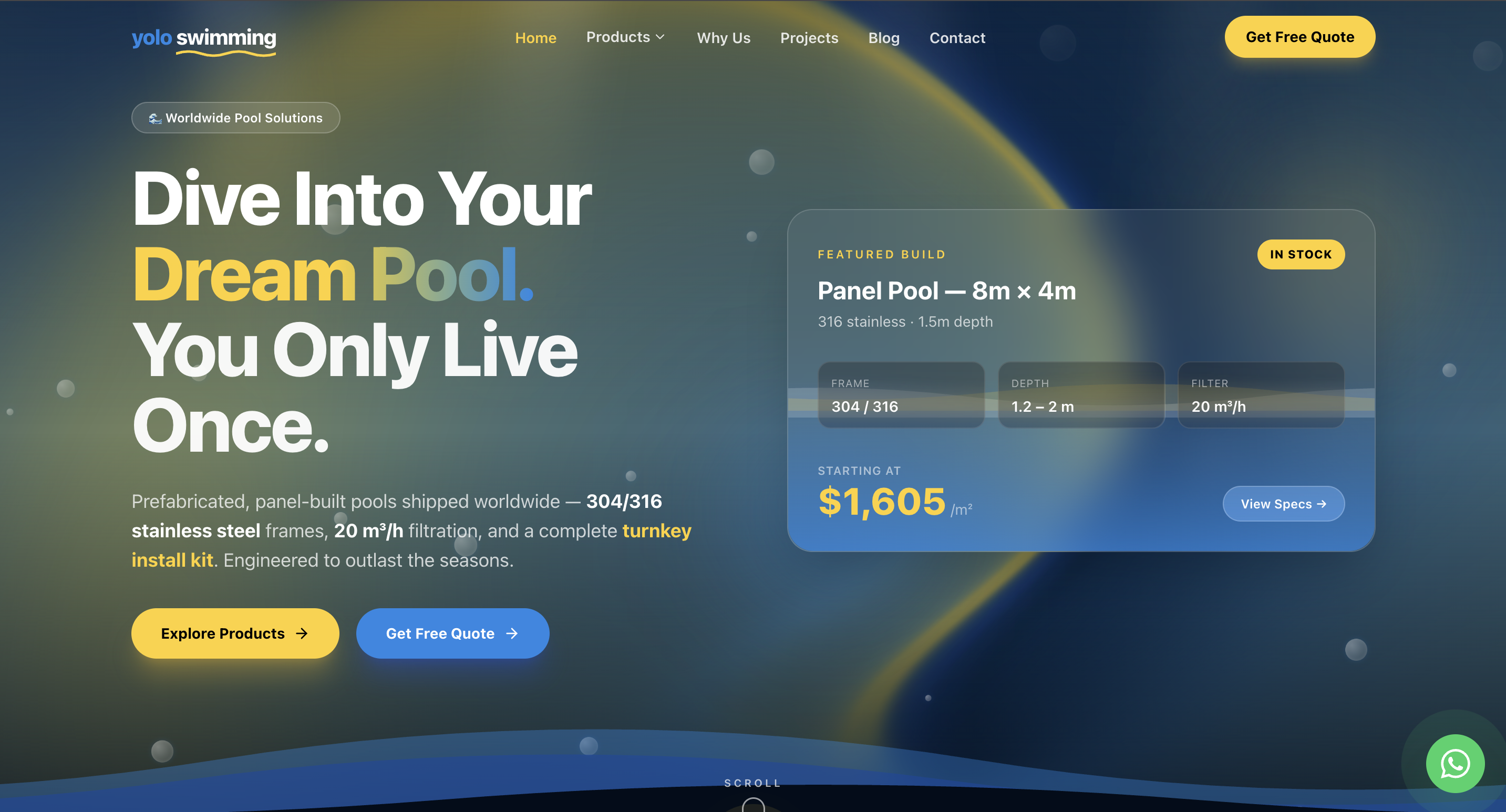 Yolo Swimming - Sports Brand Website