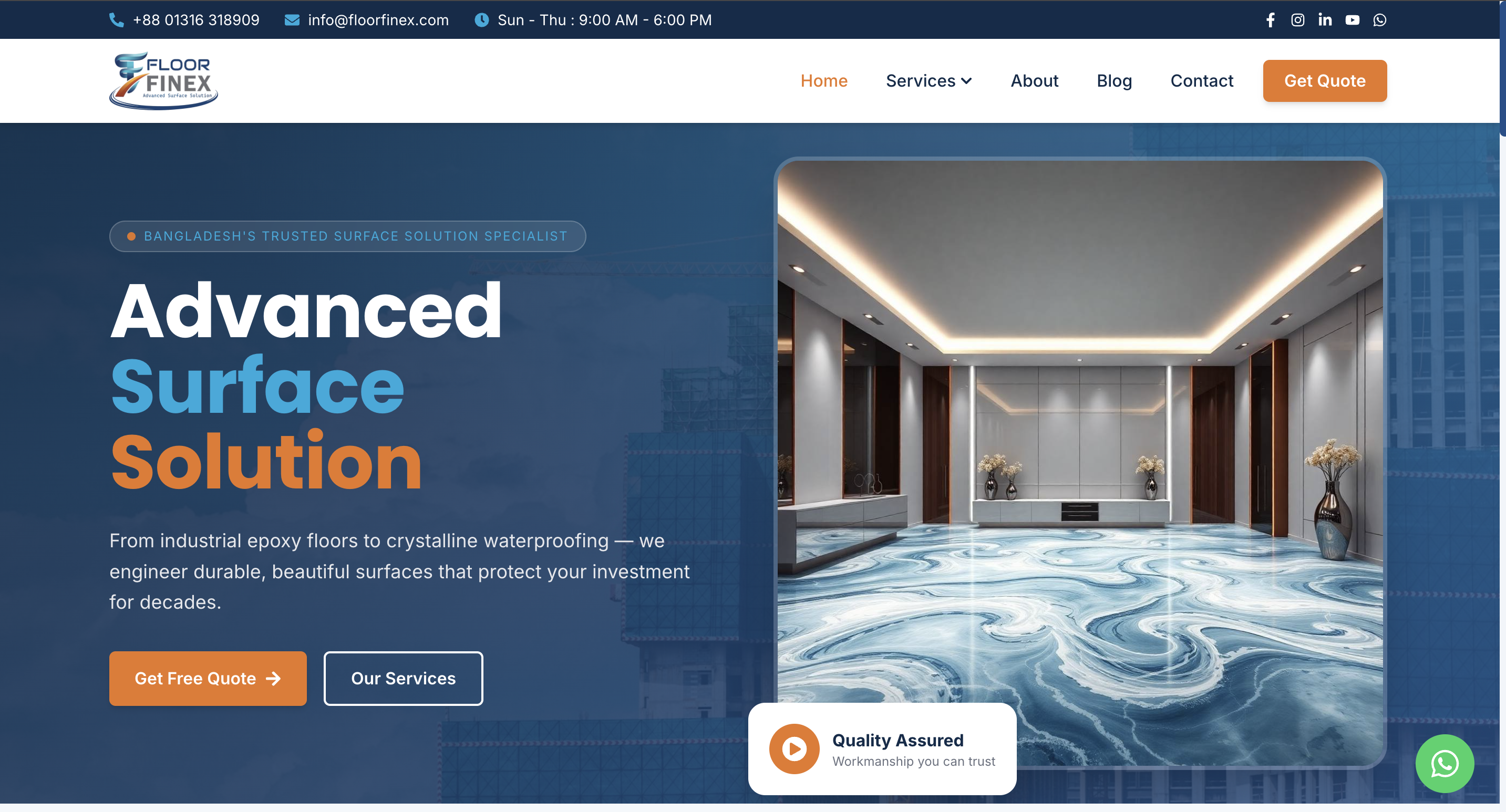Floor Finex - Surface Protection Services Website