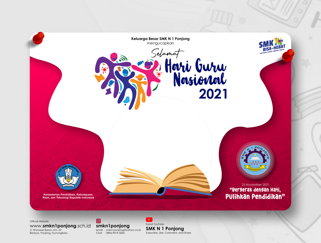Twibbon untuk Hari Guru Nasional Tahun 2021 SMK N 1 Ponjong DIY FREE buatan SMK N Ponjong