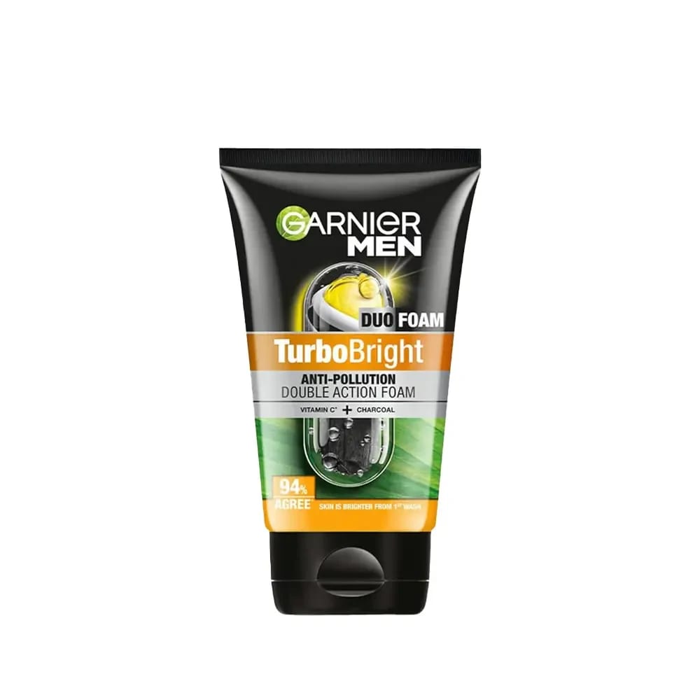 Garnier Men Turbo Bright Anti-Pollution Double Action Face Wash 100g