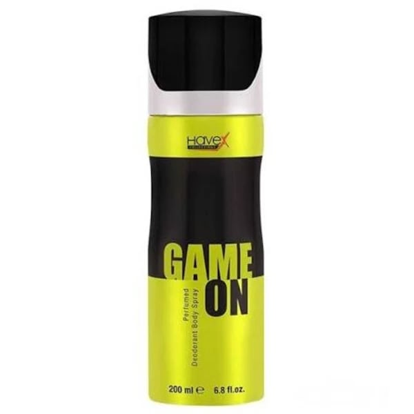 International UAE product Body spray party scent Havex GAME ON used for male- 200 ml