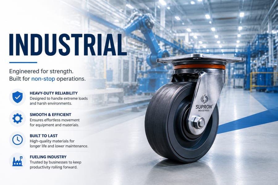 Industrial-grade castor wheels for factory and manufacturing floors