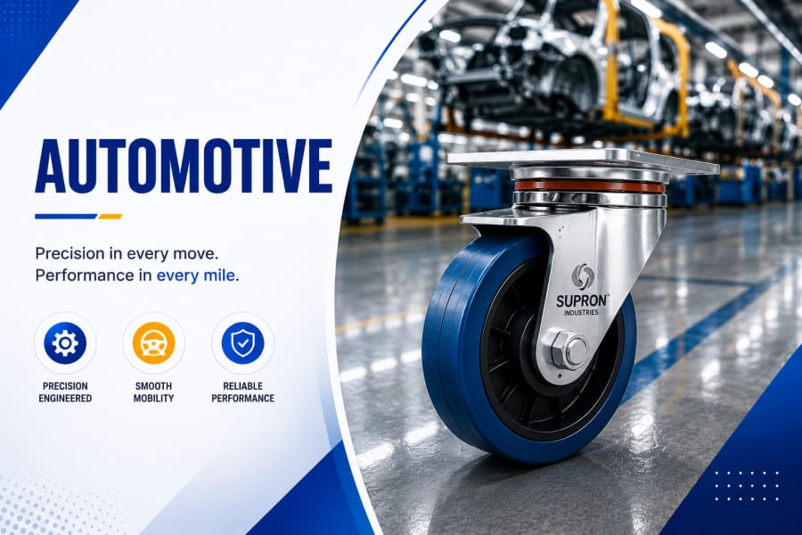 Automotive-grade castors for manufacturing lines and component handling