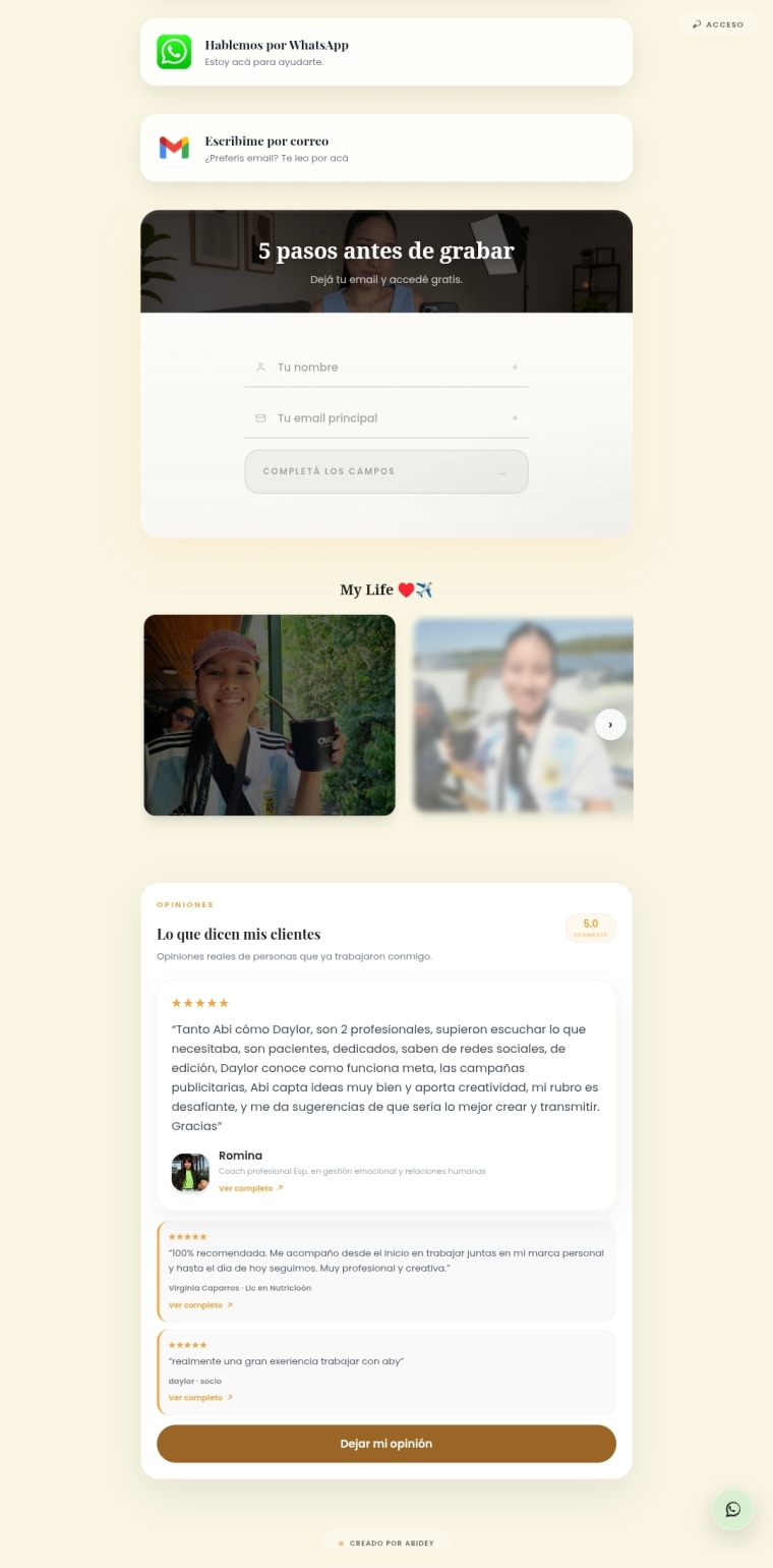Continuación del perfil de Abidey OS