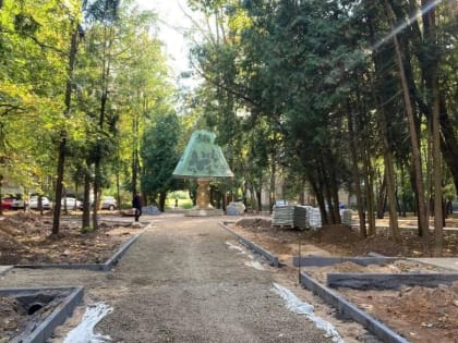 Сквер «У лампы» в поселке Селятино проводится благоустройство