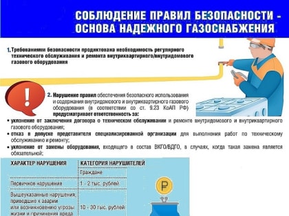 Безопасная эксплуатация внутриквартирного газового оборудования