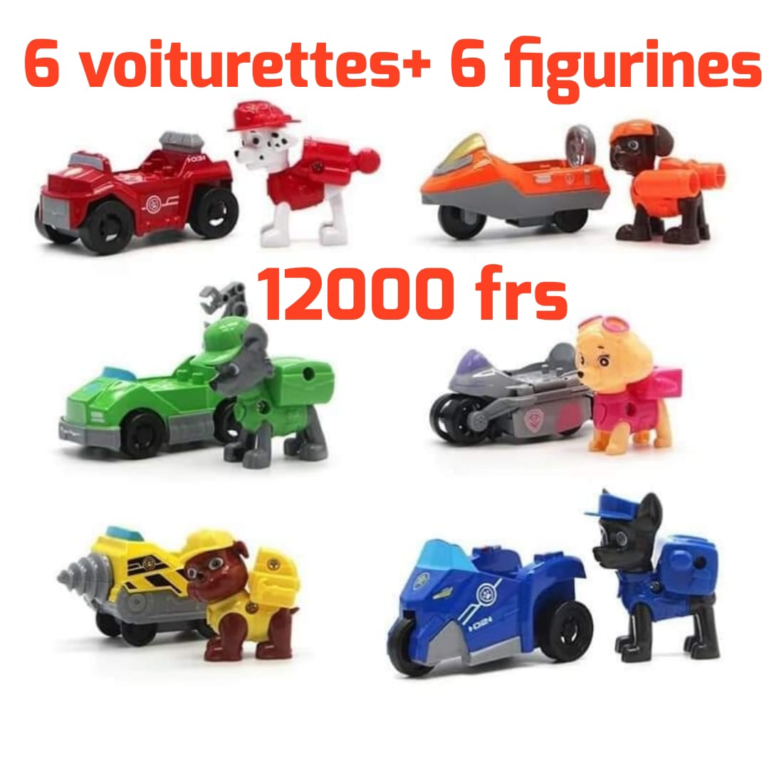 6 Voiturettes + 6 Figurines 