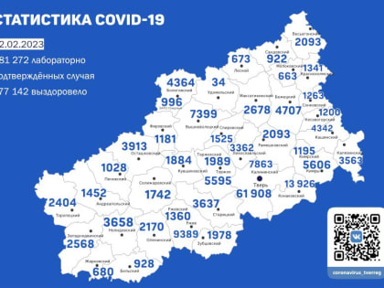 Карта коронавируса в Тверской области к 12 февраля 2023 года