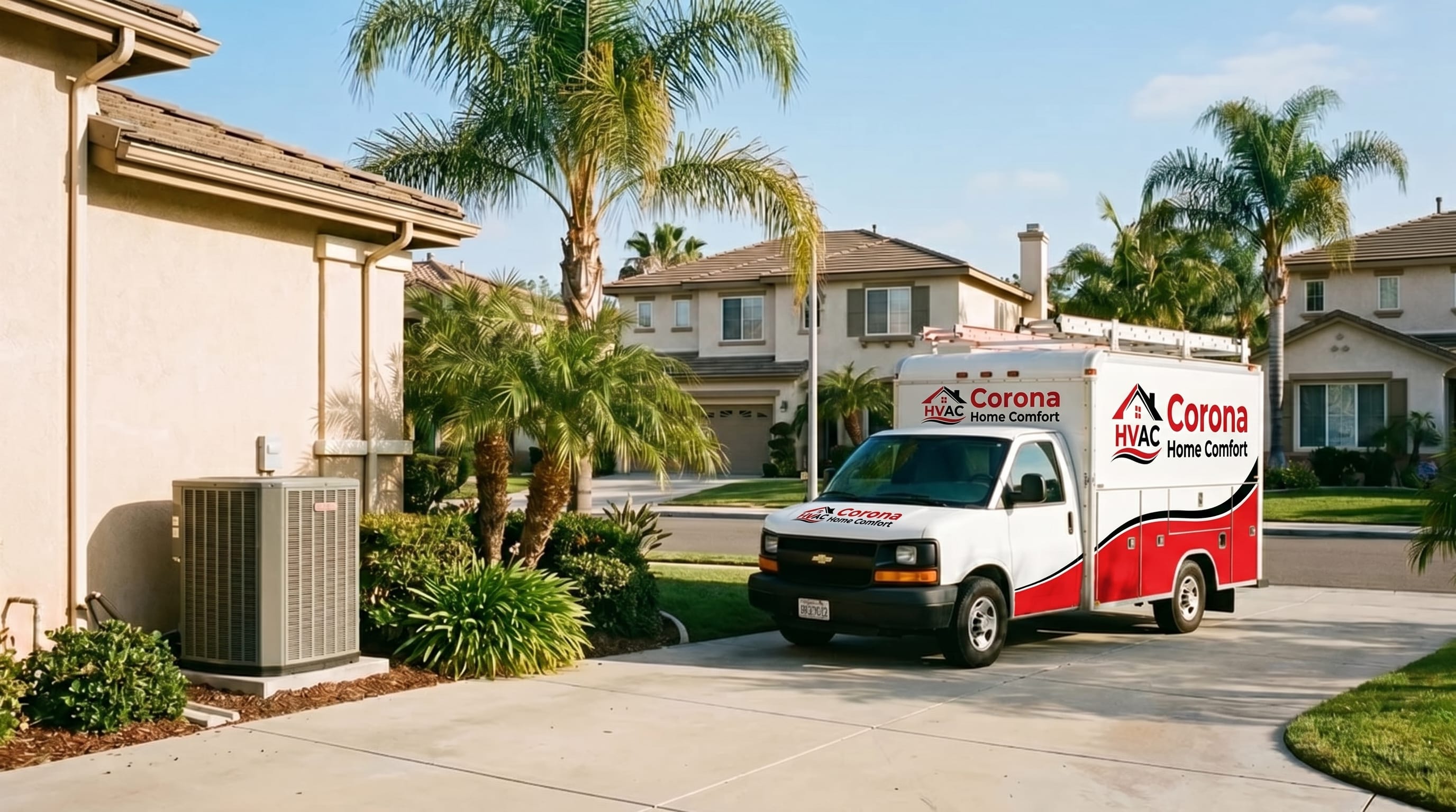Corona Home Comfort service truck