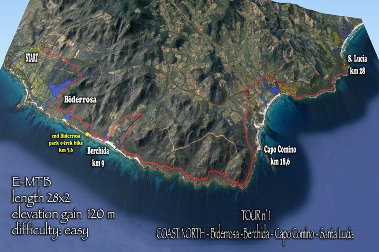 Giro facile a Biderosa, Berchida e Capo Comino, con mountain bike elettriche — 2