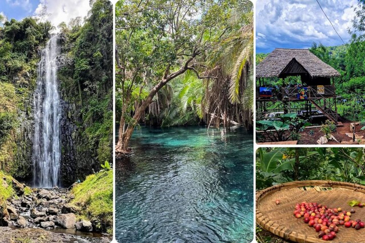Cascata, tour del caffè e sorgenti termali - pranzo e bevande inclusi