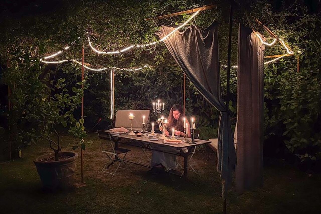 Organza Flowers Workshop Luce di candela e cristalli