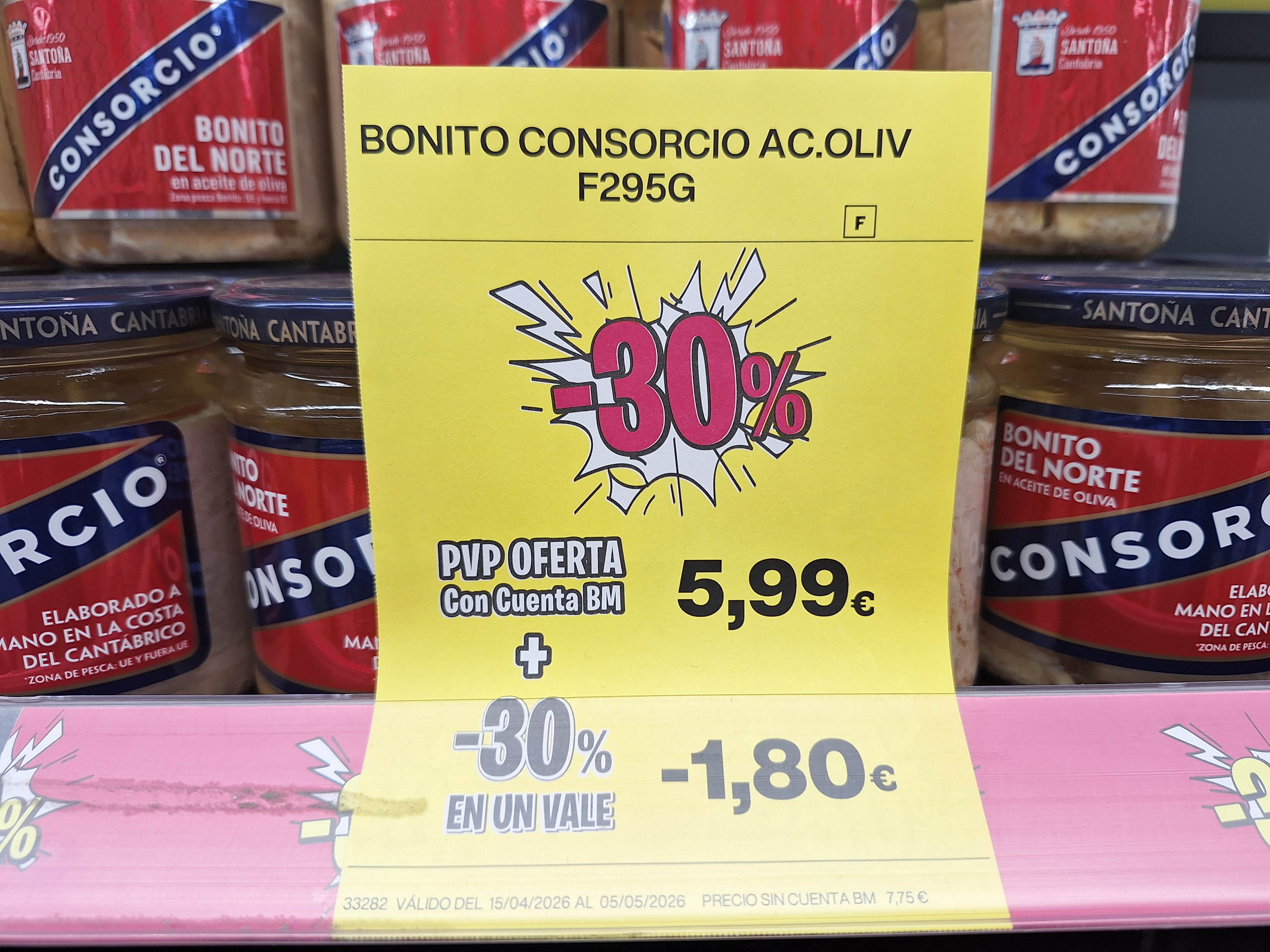 Variedad de productos con vales descuento en BM