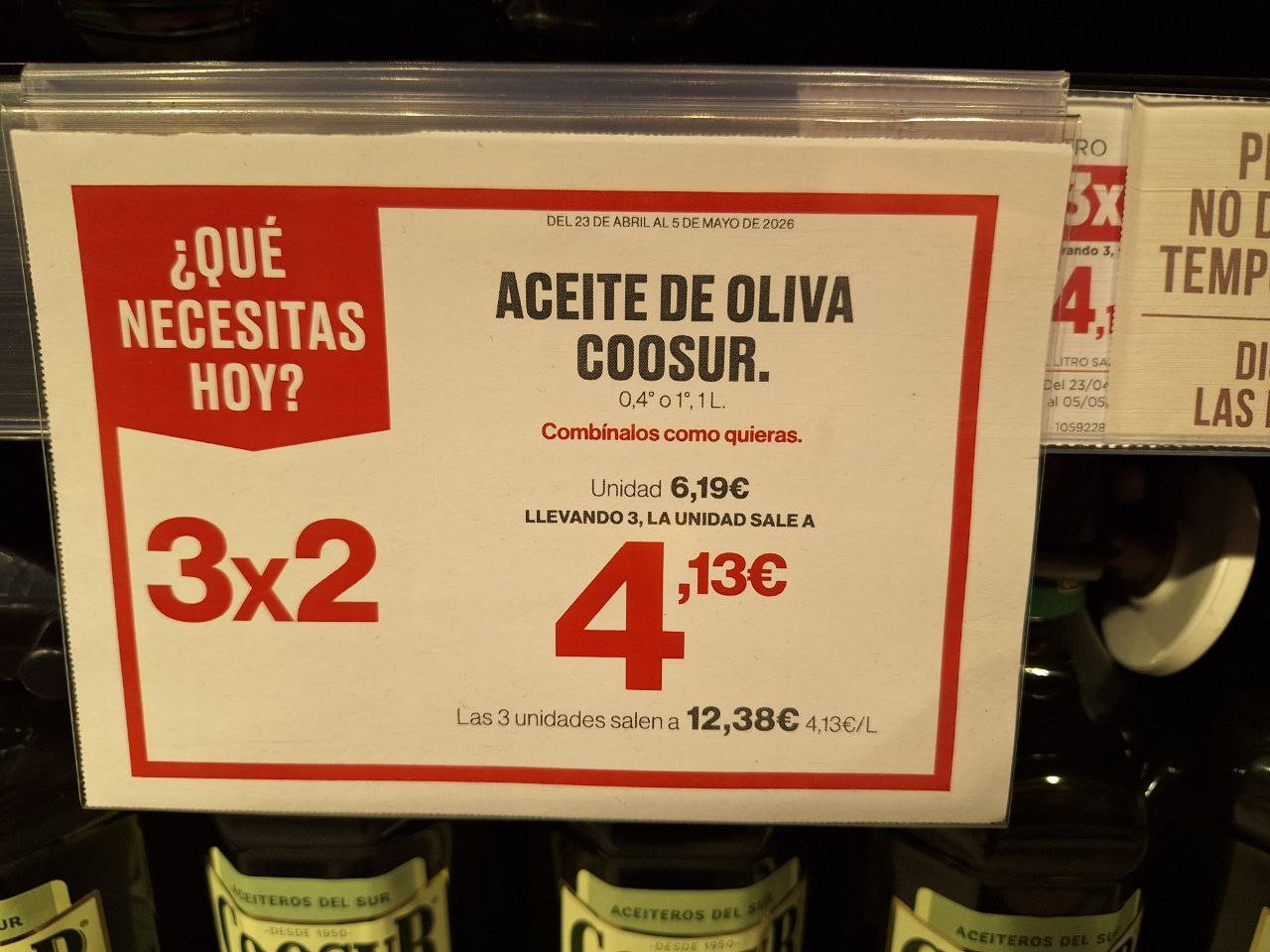 Aceite Coosur virgen extra en promoción Supercor