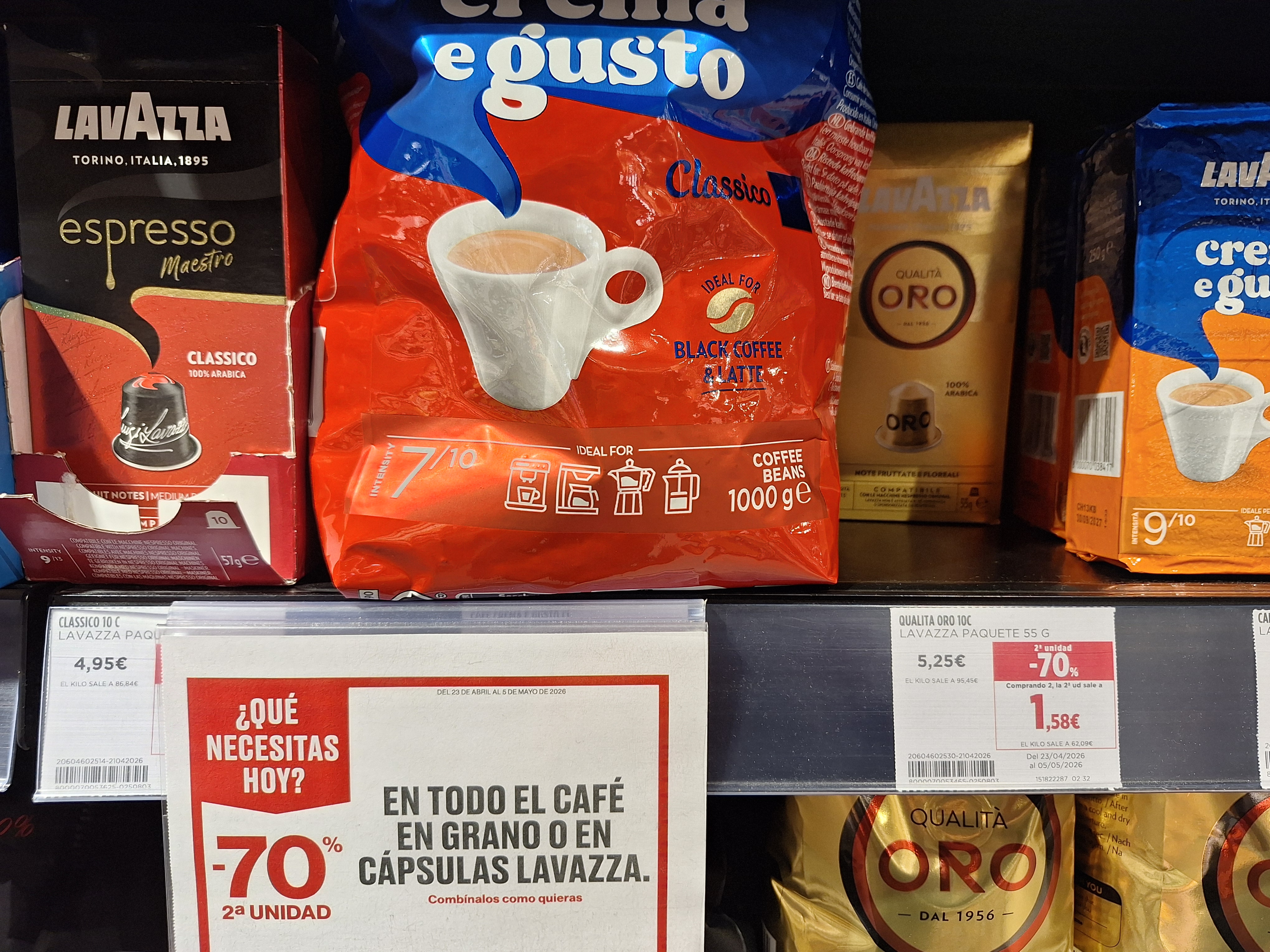 Precio total café Lavazza dos unidades
