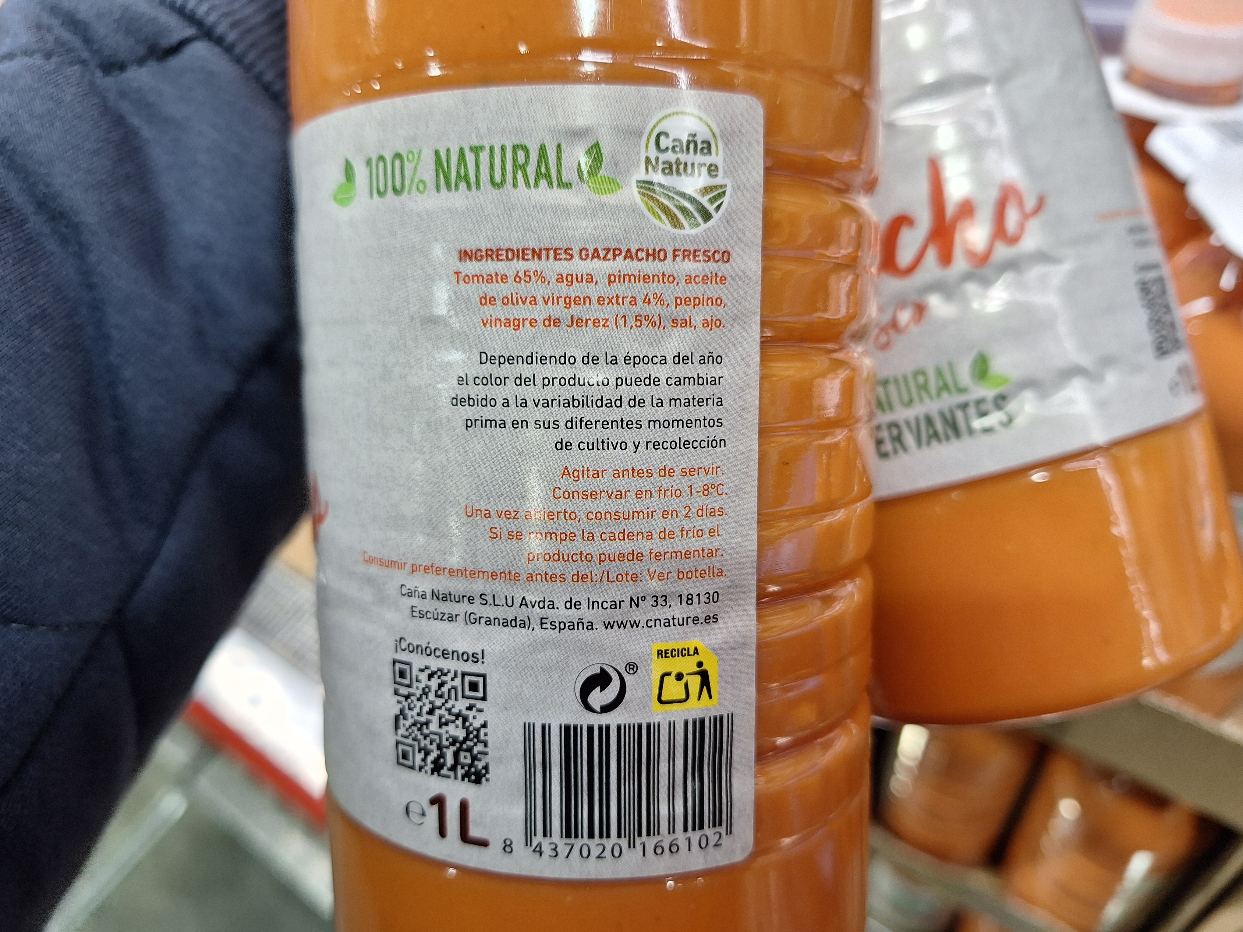 Precio gazpacho Caña Nature en Costco