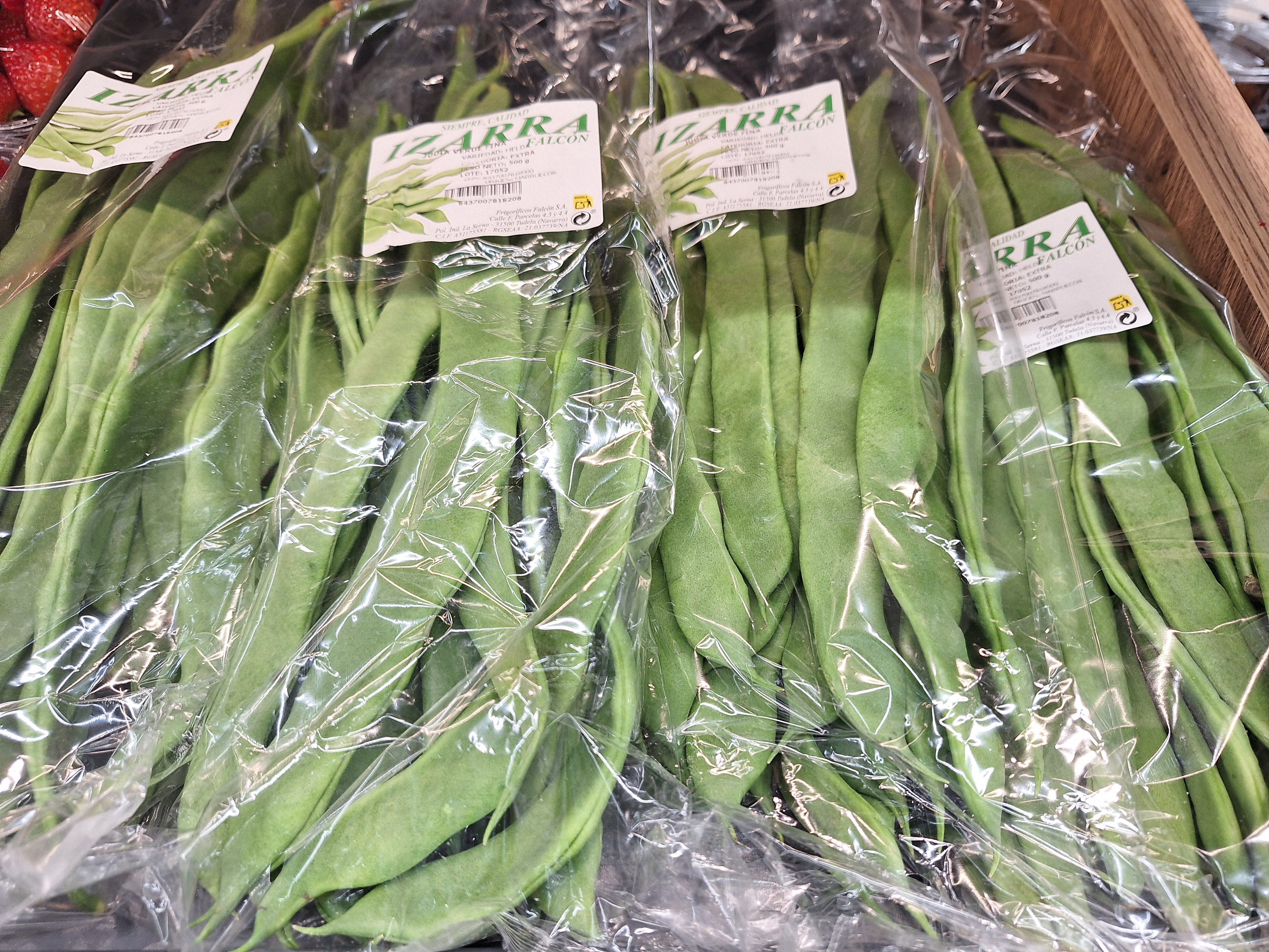Detalle del precio de las judías verdes