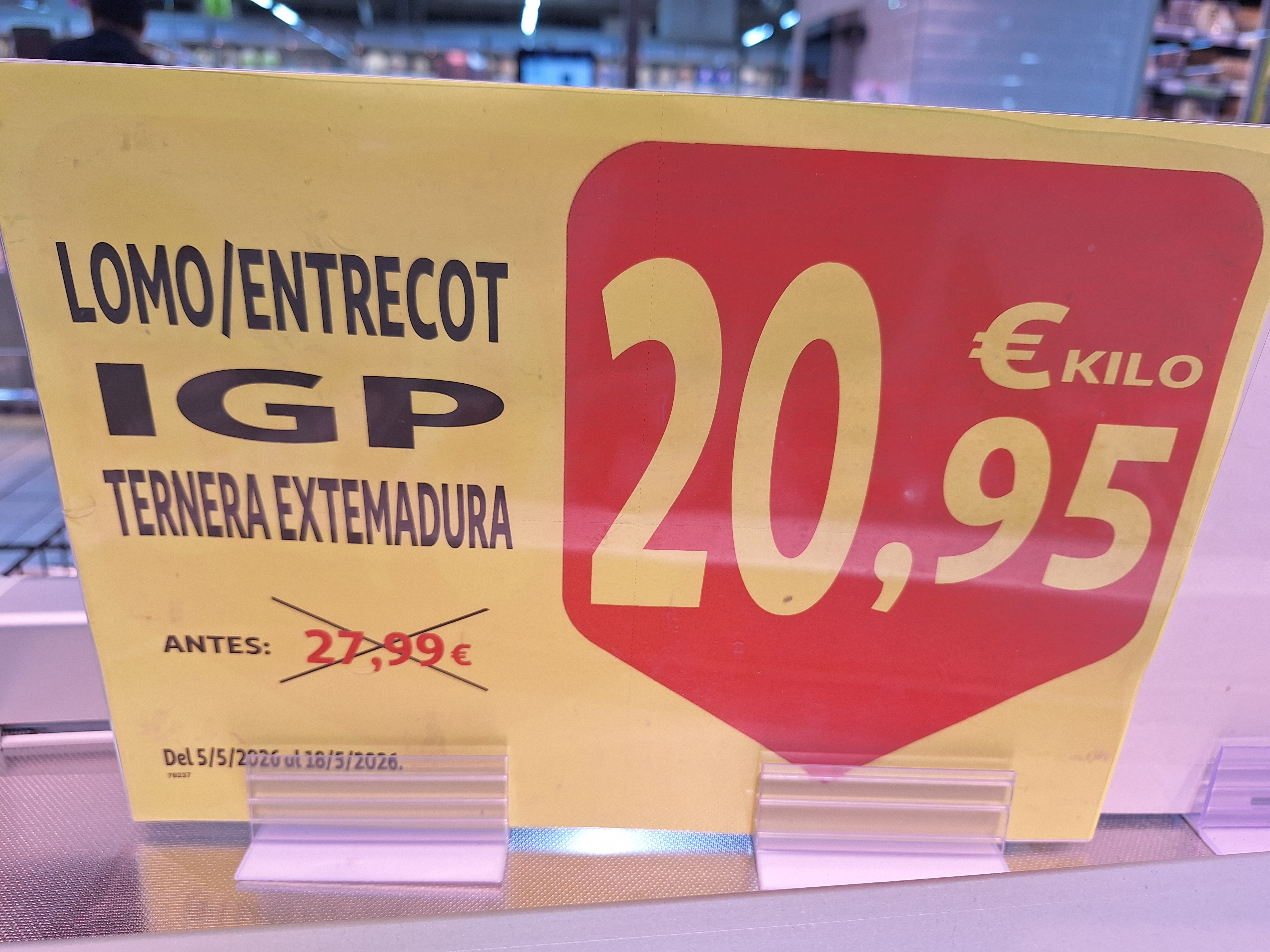 Entrecot IGP de Extremadura en oferta en Alcampo
