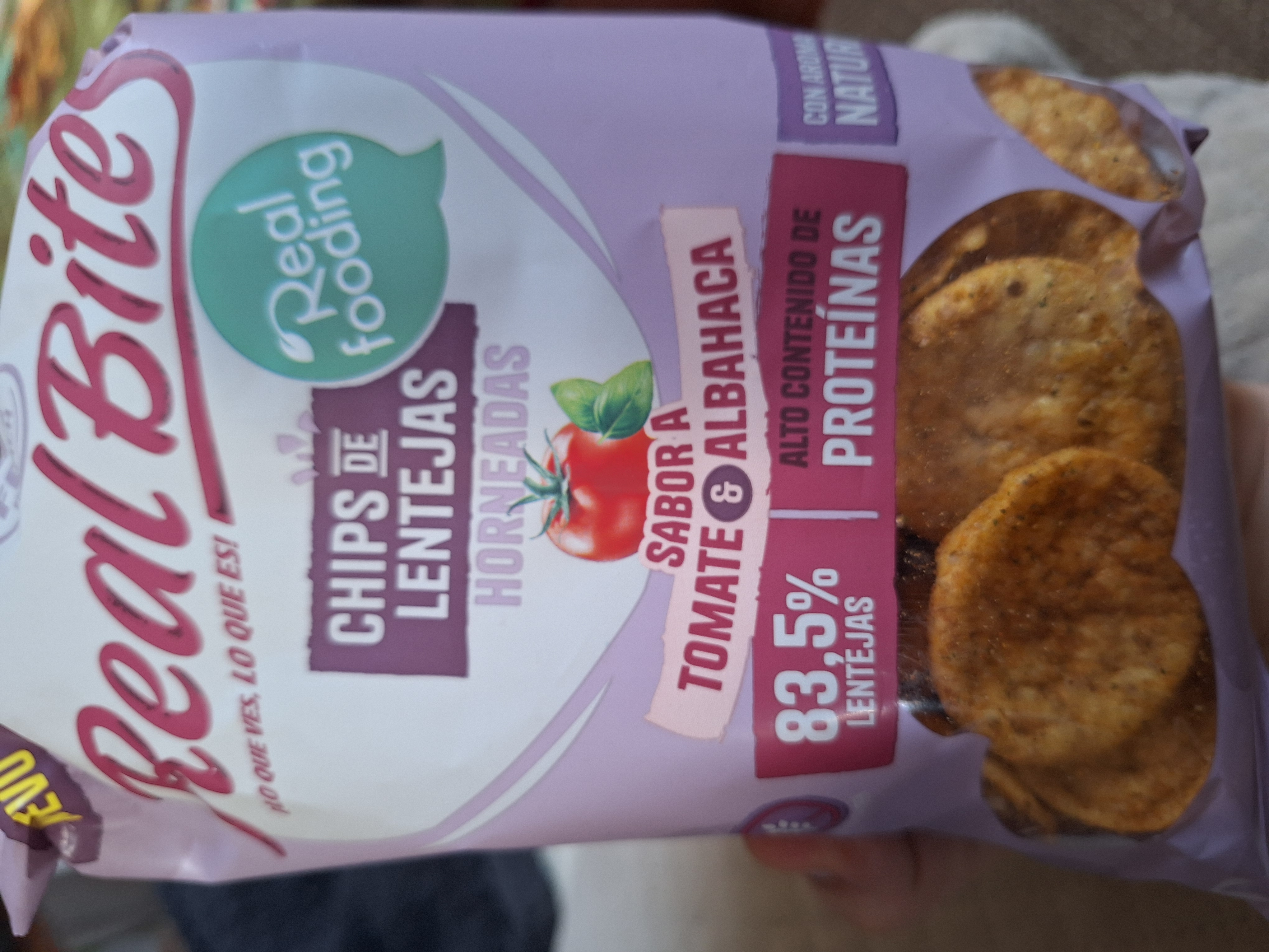 Ingredientes Real Bites chips lentejas