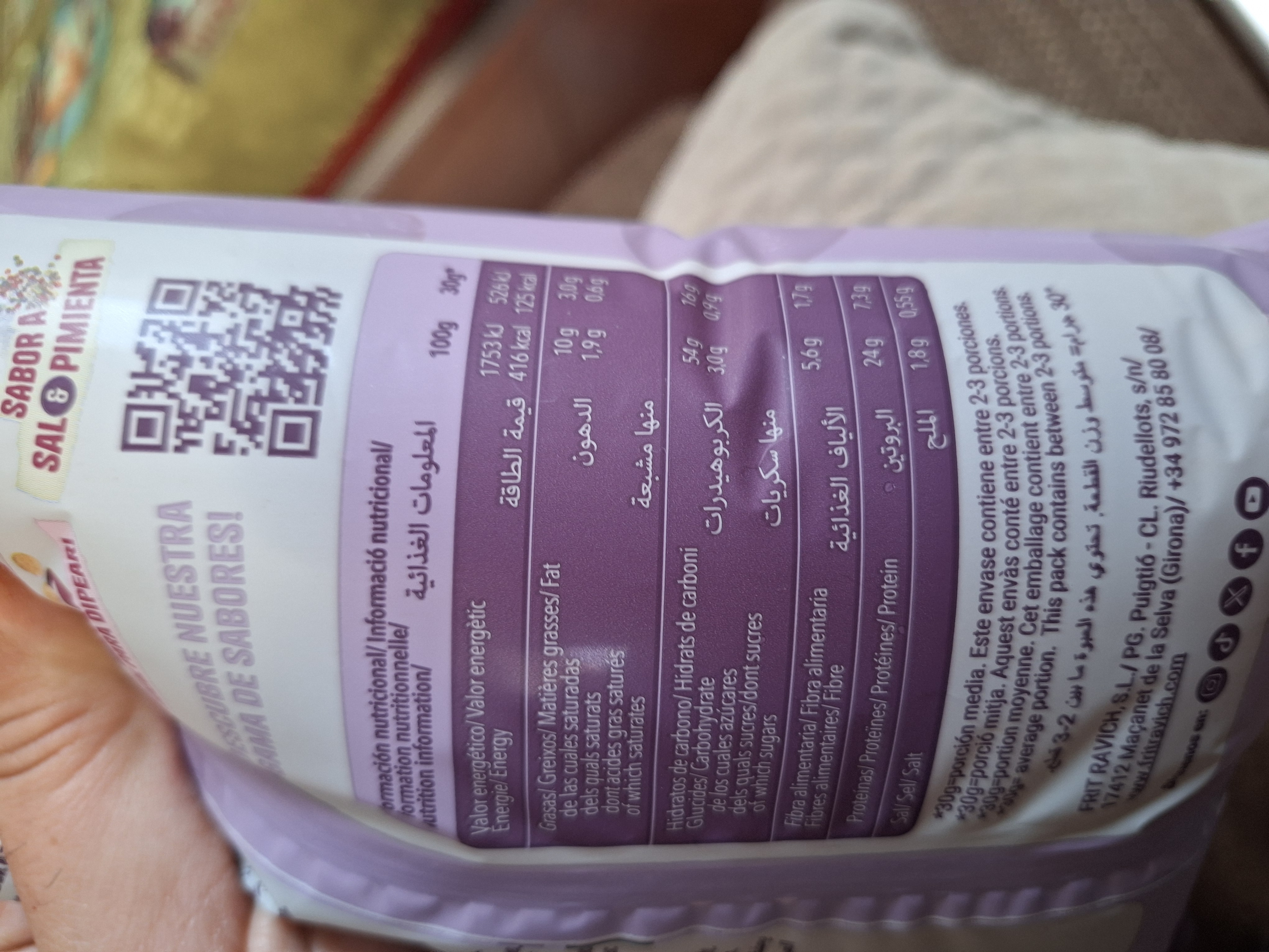 Real Bites chips de lentejas detalle