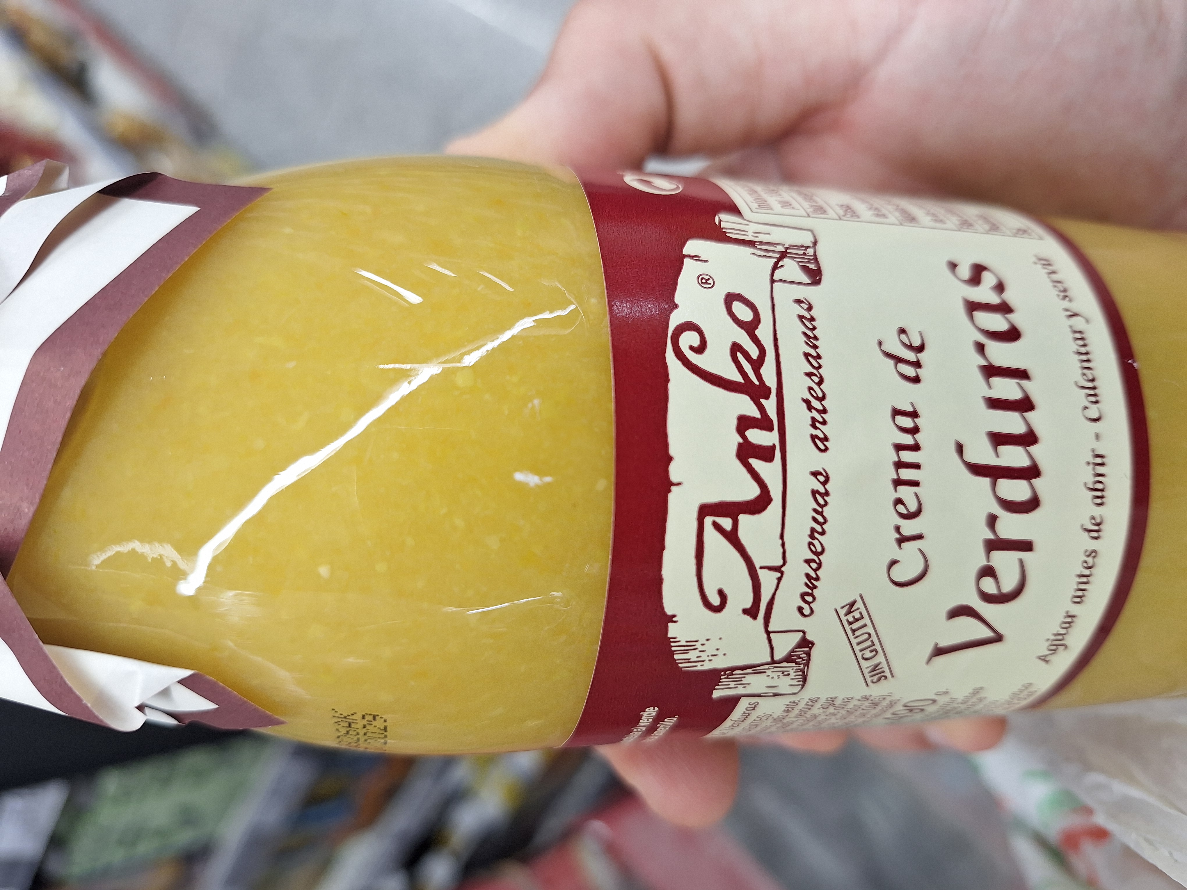 Etiqueta nutricional crema verduras